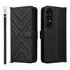 For Sony Xperia 1 VII Wallet Case with Shoulder/Wrist Strap Leather Phone Cover Stand
