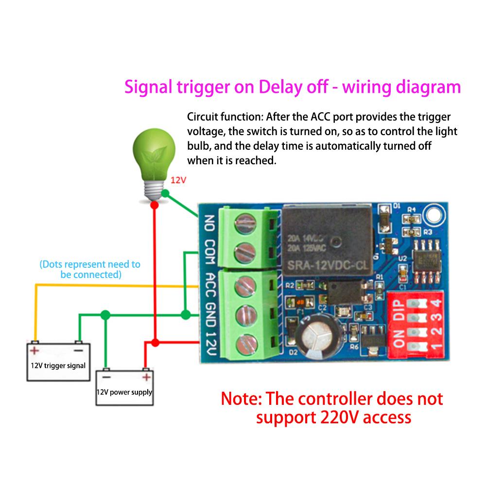 12V Timer Relay On-Off Automotive Digital Delay Relay Electric Delay Timer Switch Cycle Time Delay Module With Casing