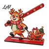 Cute Christmas Home Decor Paper Towel Holder 2D Flat Wooden Santa/Elf Boy/Reindeer Toilet Holder Stand Countertop Napkin Dispenser for Holiday