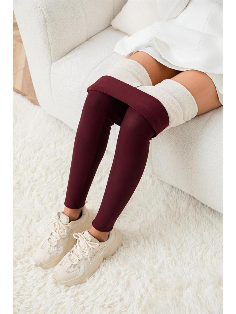 Уютные леггинсы из овчины больших размеров для тепла и комфорта осенью и зимой