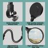 DOMEN Bicycle Rearview Handlebar Mirrors 360 Rotatable for Bike Motorcycle Bendable Hose Adjustable Wide Angle Rear View Mirror
