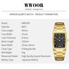 WWOOR New Gold Women Watches Creative Steel Women's Bracelet Wrist Watches Ladies Square Waterproof Watch