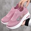 Spring New Casual Shoes Embroidered Peony Women's Height Increasing Shoes Breathable Socks Women's Shoes Platform Boots