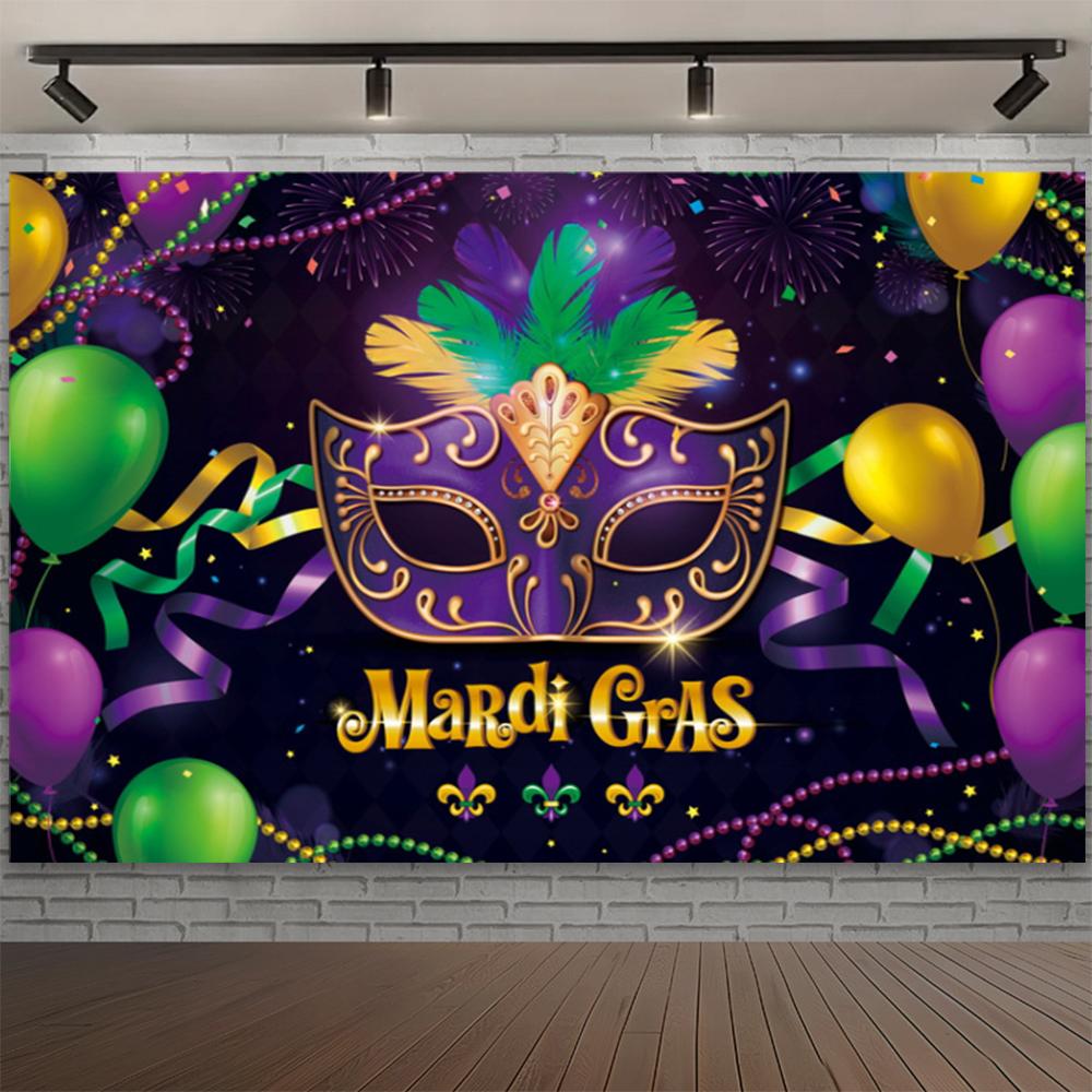 Carnival Mask Ball Theme Party Photography Background, Adult Birthday Party, Family Party Decoration Photography Backdrop Cloth