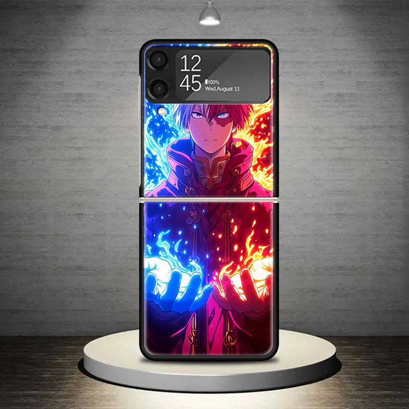 Todoroki Shoto MHA My Hero Phone Case For Samsung Galaxy Z Flip 7 6 5 4 3 5G Shockproof Cover Z Flip7 Flip6 ZFlip5 Flip3 Flip4 L