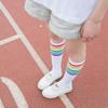 Soft Knee Over Thigh High Football Socks Long Hosiery Stocking Rainbow Stripe