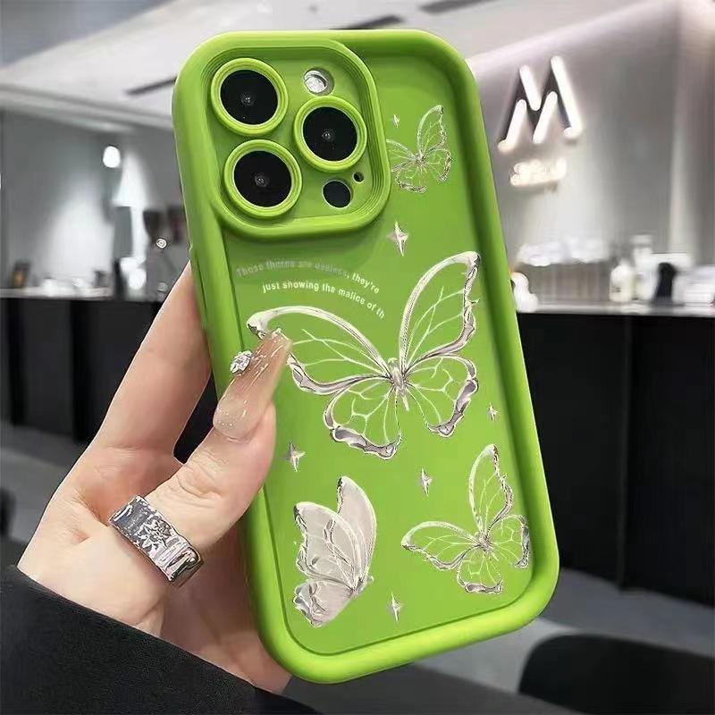 Case for IPhone 15 Painting Gold Butterfly Silicone Phone Case for IPhone 15 14 13 12 11 Pro Max X XR XS 7 8 Plus SE2 Soft Cover