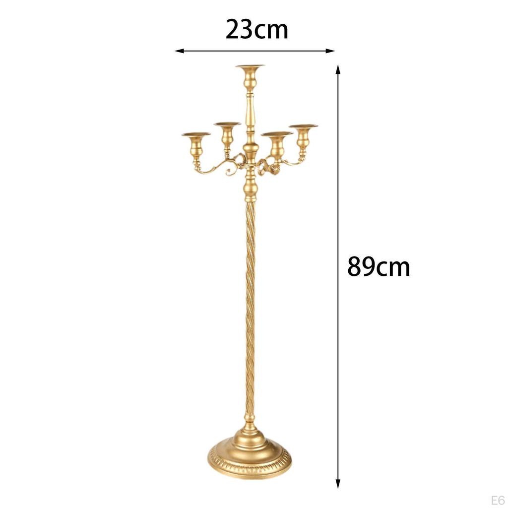 Candelabra 5 Arms Metal Candle Holder Candlestick Table Centerpieces for Festive Party Decor