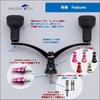 Heighten TPE Series 98mm Reel Handle for Shimano Daiwa Spinning Reel Black