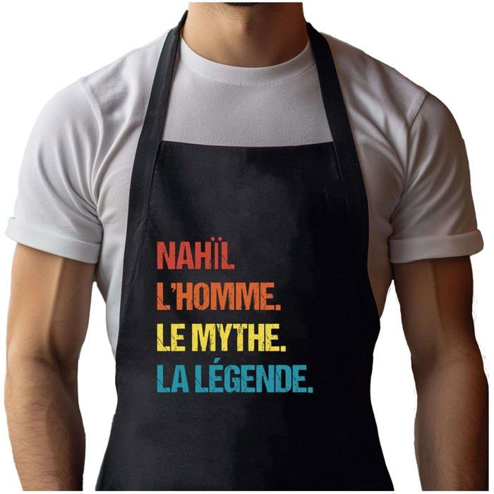 Tablier de cuisine - Nahïl - Noir - Motif breton - Coton imprimé en France