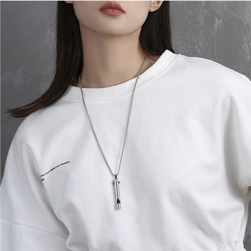 Ожерелье с подвеской со свистком, универсальные ювелирные изделия с подвеской со свистком для мужчин и женщин