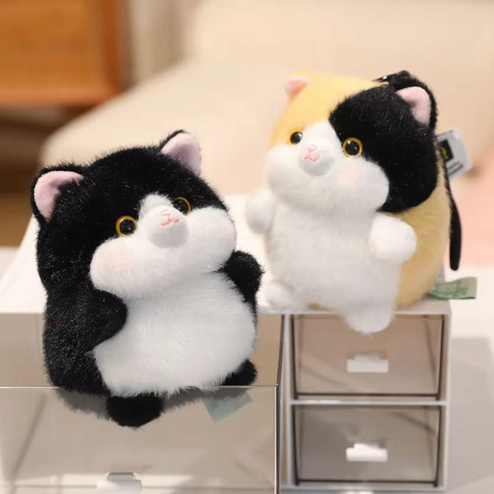 Soft Material Cat Plush Keychain Chubby Design Plush Cat Keychain Fashion Accessory