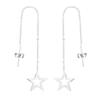 Korean David Star Earrings Long Line Thread Piercing Earring For Teens Girl Geometry Dangle Accessories Mujer Stainless Jewelry
