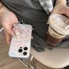 Клетчатый чехол для iPhone 13/14/15/16 Pro Max с рисунком кролика и цветами сакуры - Японский корейский стиль