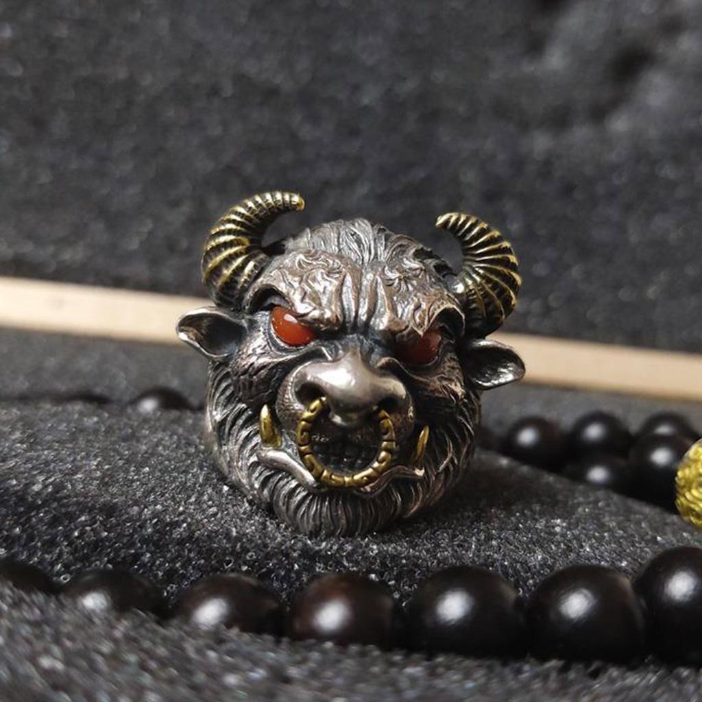 Кольцо ручной работы с головой быка для мужчин, персонализированное и мощное ретро-кольцо «Бык Тай», кольцо с открытым ртом, подарок