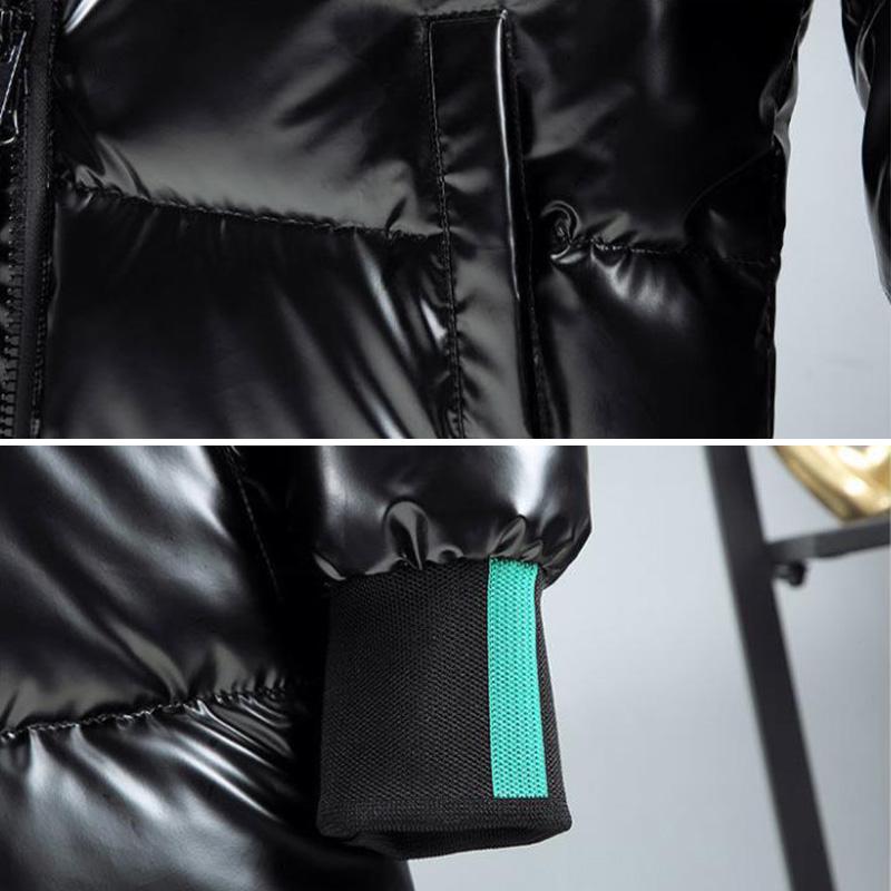 Men's Hooded Down Jacket S Long Winter Plus Velvet Thick Warm Cotton Jacket Men's Loose Casual Top Pure Color All-match Coats Zipper Windbreaker