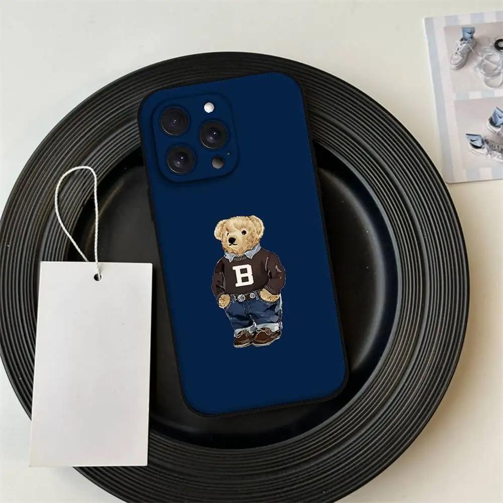 Fashion B-Bear Phone Case for iPhone 17 16e 16 15 14 13 12 11 Pro Max Mini X XR XSMax 8 7 6 6S Air Plus Soft Silicone Back Cover