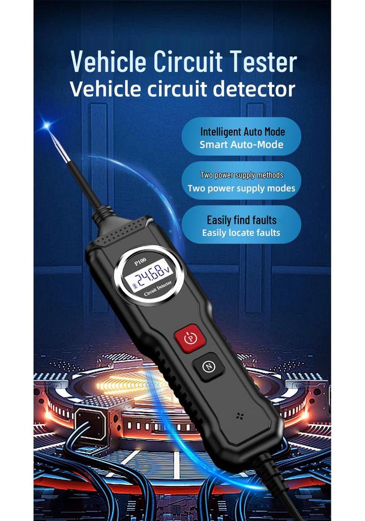 OBD Тестер автомобильных цепей P100: Диагностика напряжения и сопротивления в автомобилях, мотоциклах, грузовиках - Обнаружение диодов и коротких замыканий