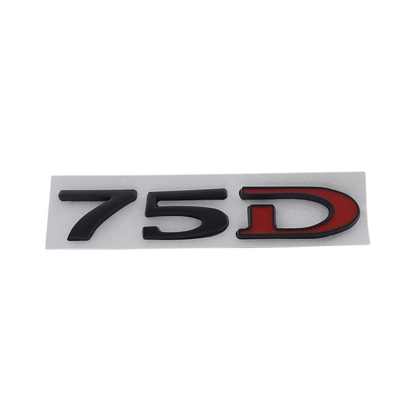 3D Car Styling 75D 75 D for car Hood Fender trunk Rear Bonnet Nameplate Decal Emblem Badge Sticker