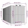 3147430 vidaXL Garden Shed Green 192x440x223 Cm Galvanized Steel