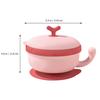 1pc Heat Preservation Pink Stainless Steel Bowl With Suction Cup