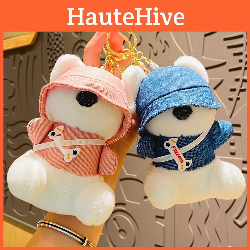 Cute Plush Dog Keychain Adorable Creative Couple Gift For Bags And Cars