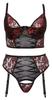 Cottelli CURVES - Sexy Floral Lace Set Black and Red 90C/XL