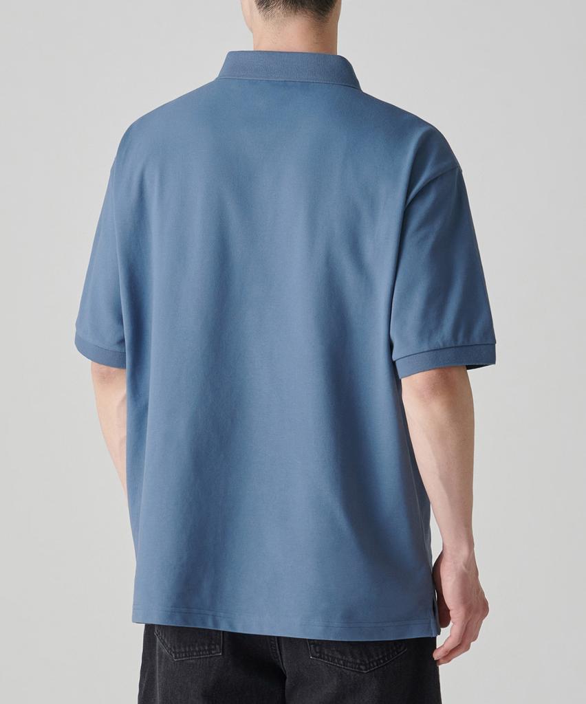 MUSINSA STANDARD [Cooltandard] Relaxed Fit Pique Polo Shirt [Blue Grey]