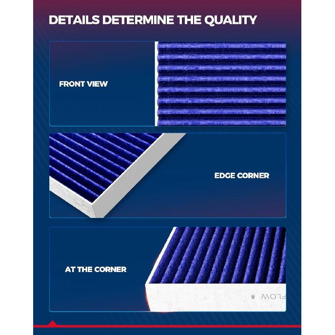 KAX Premium Cabin Air Filter with Dual Active Carbon, CF10550 Replacement for Nissan Rogue 2008-2013, Rogue Select 2014-2015, Sentra 2007-2012,