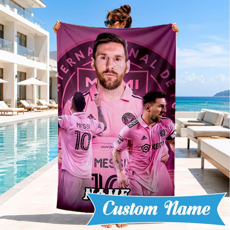 Custom Name Argentina's Victory Celebration Beach Towel Microfiber Beach Towel, Lightweight and Quick-Dry, for Summer Travel, Swimming Pool Gift