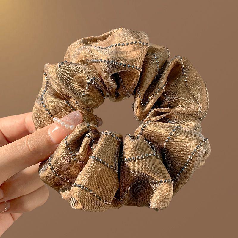 Элегантная сетчатая резинка для волос со сверкающими стразами, высококлассный роскошный аксессуар для волос для женщин, стиль 2025
