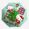 1pc Hello Kitty Christmas Tree Decoration with Automatic Opening/Closing Umbrella, Portable Three-Fold Design, 8-Bone Iron Frame Outdoor Umbrella, Fes