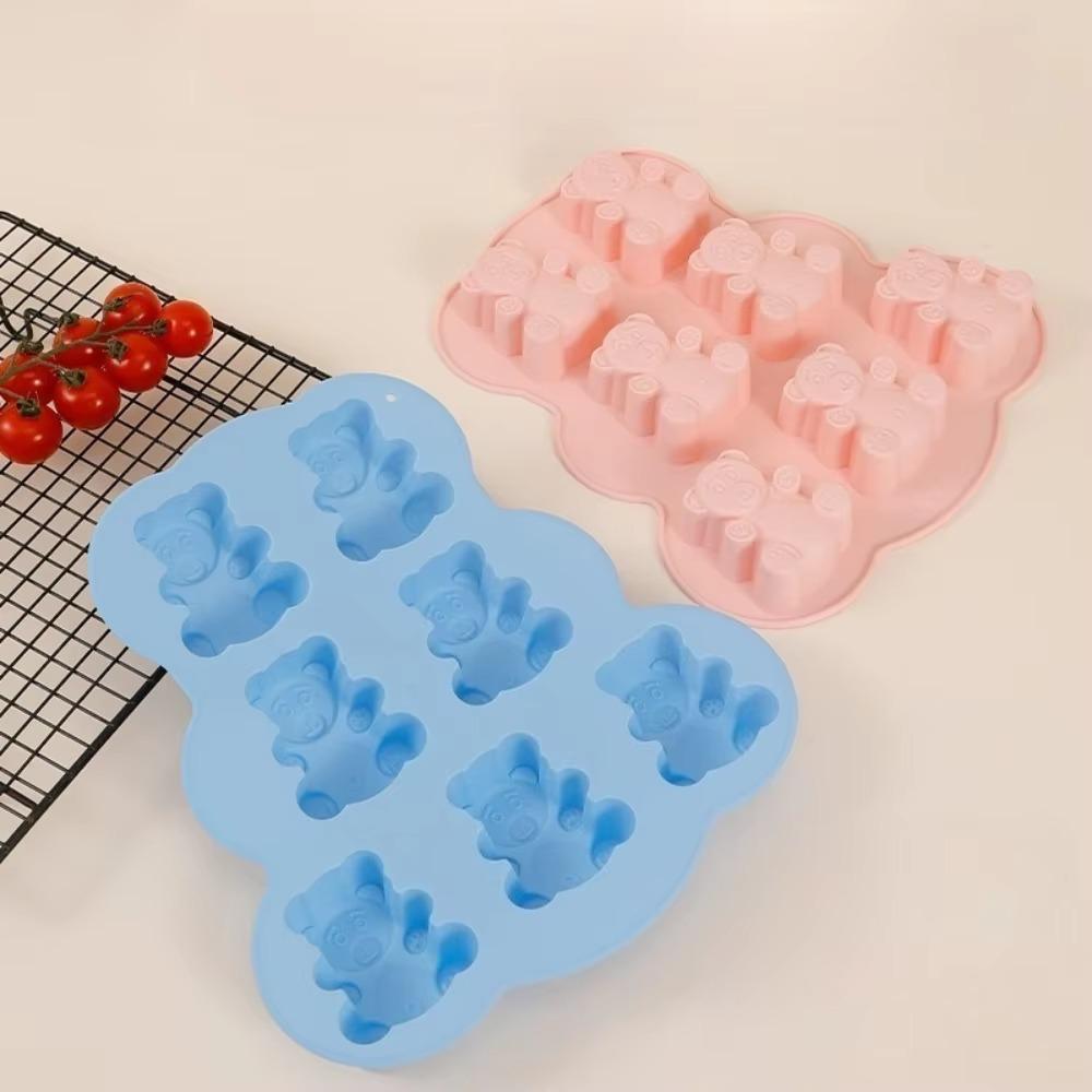 Silicone Cookie Mold 7 Holes Kitchen Fondant Supplies Cute Cake Mold Cupcake Topper Decorating