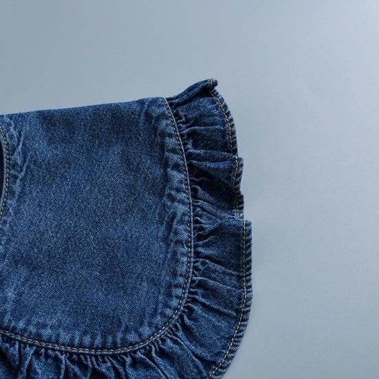 Fake Collar Solid Color Ruffle Trim Lace-up FALSE Collar Dress Shirt Collar Insert Removable