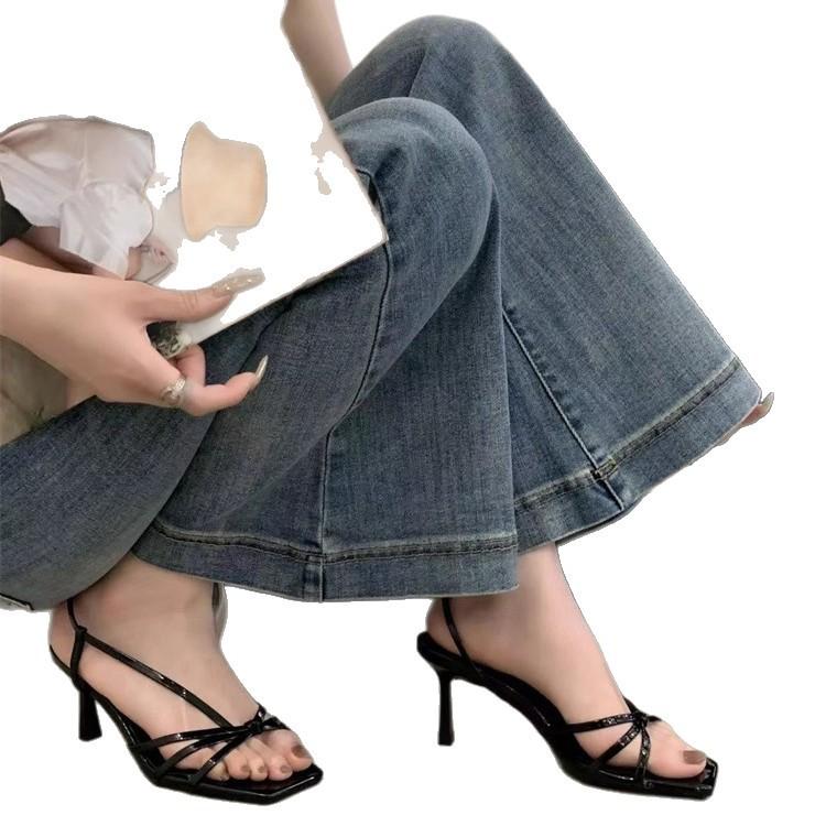 Французский темперамент тонкий каблук крутые тапочки туфельки феи 2025 новая летняя мода универсальные черные босоножки на высоком каблуке