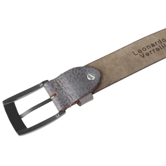 Ceinture - LEONARDO VERRELLI - LV0045 - Cuir véritable - Gris - Boucle ardillon