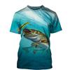 Summer 3D Printed Tee Cool Men 3D Fish T-Shirt Unisex Top