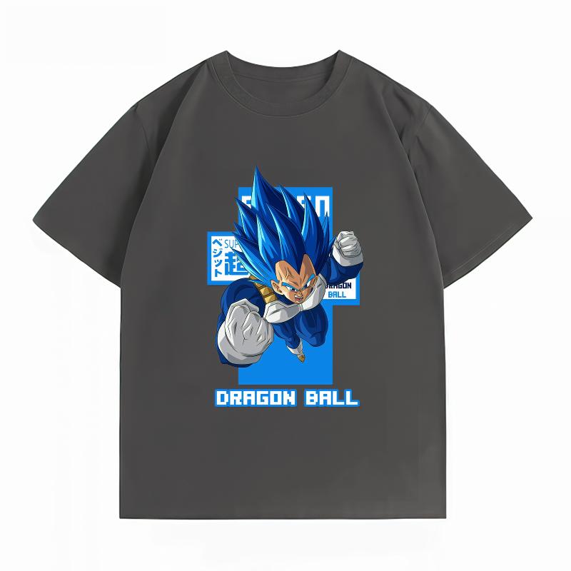 Unisexs Clothing New 100 Cotton Breathable Summer TShirt Dragon Ball Vegeta Blue Print Casual Streetwear Unisexs Tops