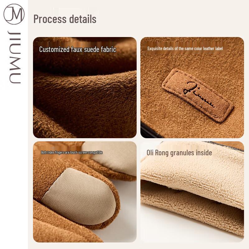 JIUMU Men's Winter Warm Fleece-lined Outdoor Cycling Knit Gloves