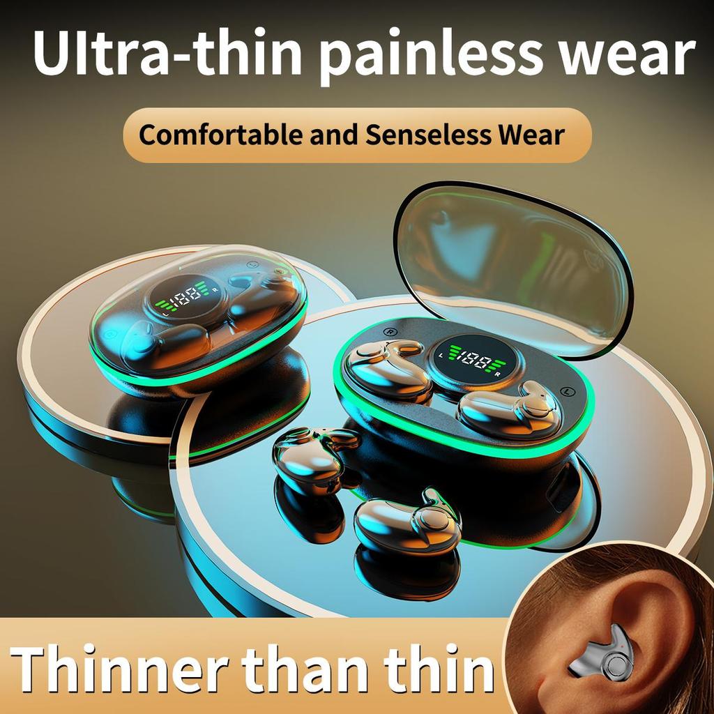 Невидимые наушники для сна Bluetooth 5.3 Наушники IPX5 Водонепроницаемые Наушники с шумоподавлением Сенсорное управление Беспроводные гарнитуры
