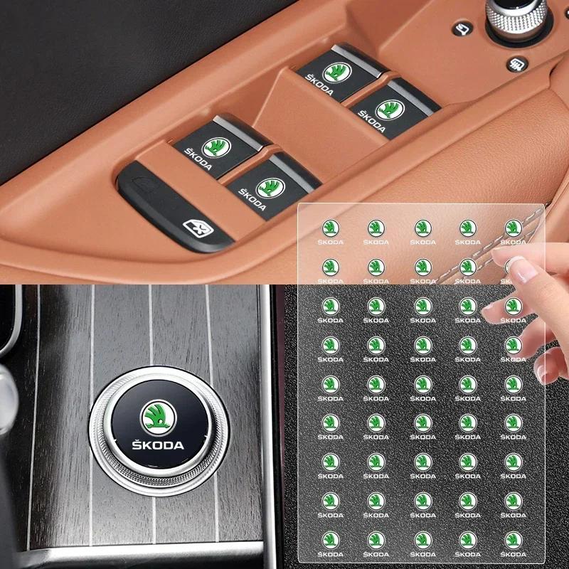 Car Emblem Logo Decorative Stickers Badge Decal Interior Styling For Skoda Fabia Superb Yeti Octavia Rapid Kodiaq Mk3 A4 A6 A7
