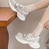 Новые летние спортивные сандалии, мягкие шлепанцы на липучке в стиле "dad shoes", полые дышащие кроксы для девочек