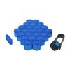 Essmichiko Wheel Nut Cap, Blue, Metallic Color, Air Valve Cap Included (Blue, 0.8 Inches