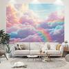 2D Dreamy Rainbow Cloud Sky Tapestry Aesthetic Wall Background Cloth