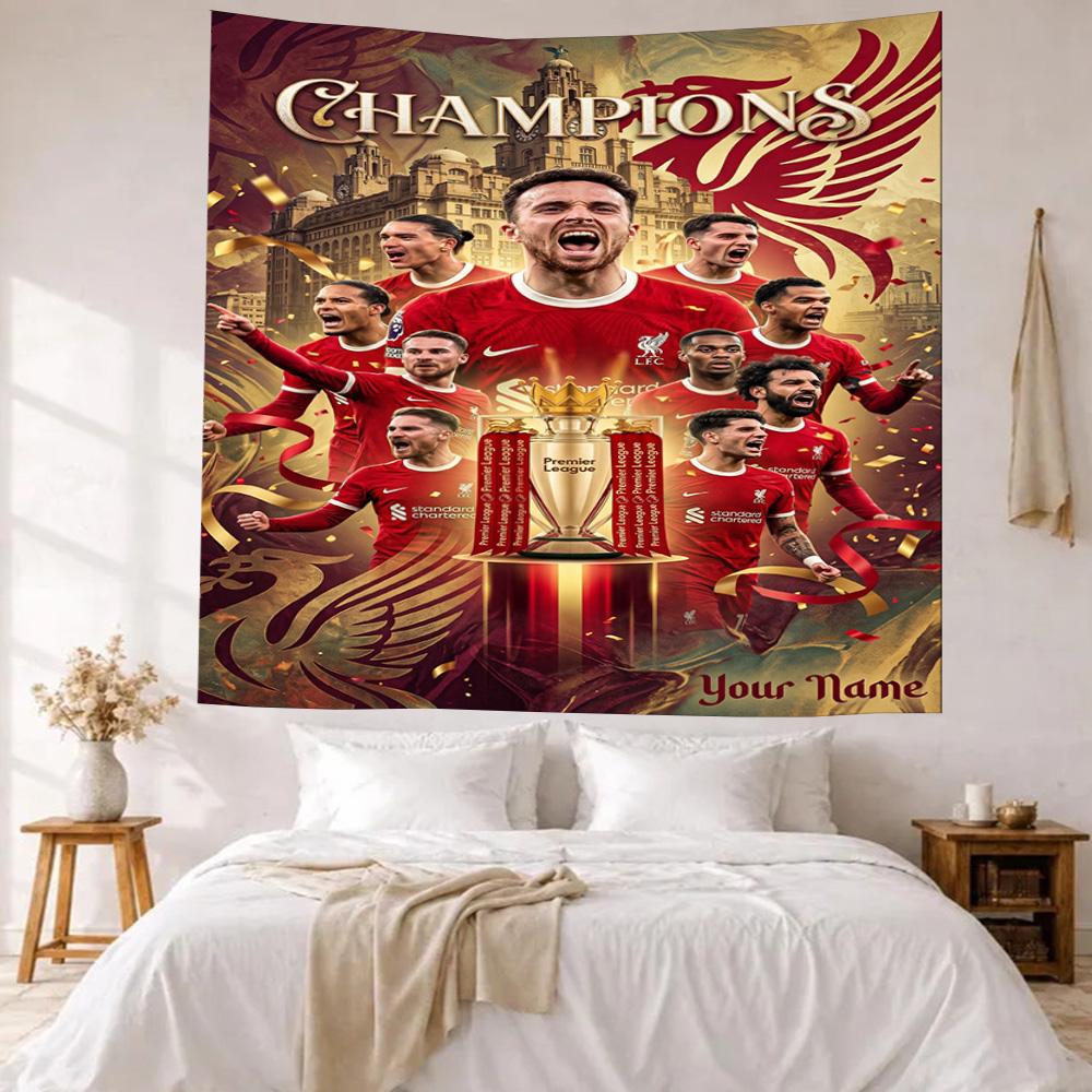 Liverpool Fc Custom Your Name Wall Decor Tapestry Art For Pet Memorial Birthdaywedding Party Backdrop Family Gift