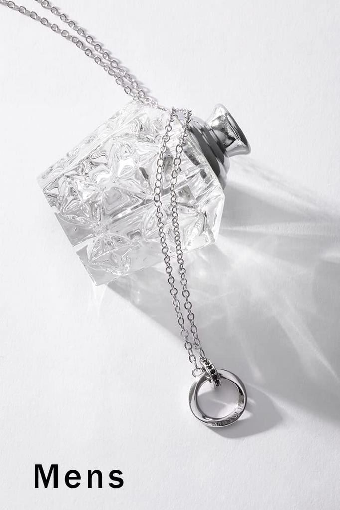 Парное ожерелье Пара Подарков Ювелирное ожерелье из нержавеющей стали Набор из 2 [поздравления] Мужское Женское BR-J066 (MSB&LPW)