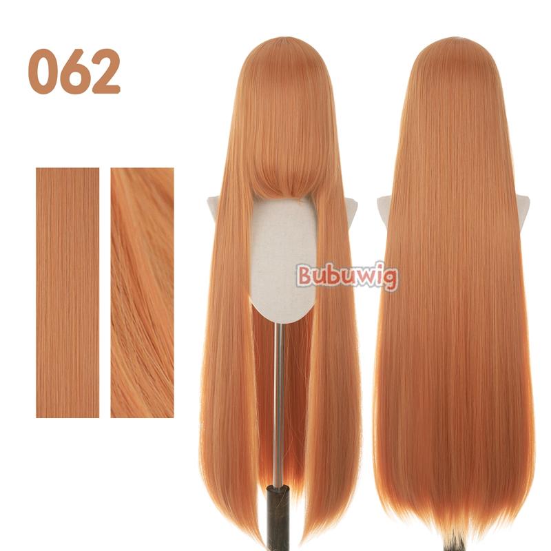Синтетические парики Bubuwig, 100 см, длинные, прямые, однотонные, для косплея, более 100 цветов, черный, белый, красный, синий, коричневый, термостойкие