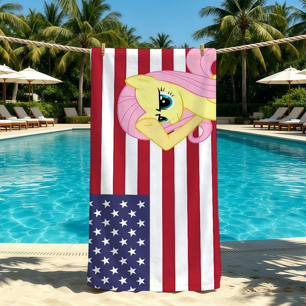 Мультяшное Полотенце M-My L-Little P-Pony для Кемпинга на Открытом Воздухе Пляжное Полотенце Супер Впитывающее Быстросохнущее Летнее Полотенце