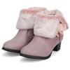 Детские ботинки для легкой ходьбы Сердце для 20 см [Celebre] Девочки, Каблуки, в, Милый, Мех, Шарм, Лента, Дети, 6554, Лаванда,