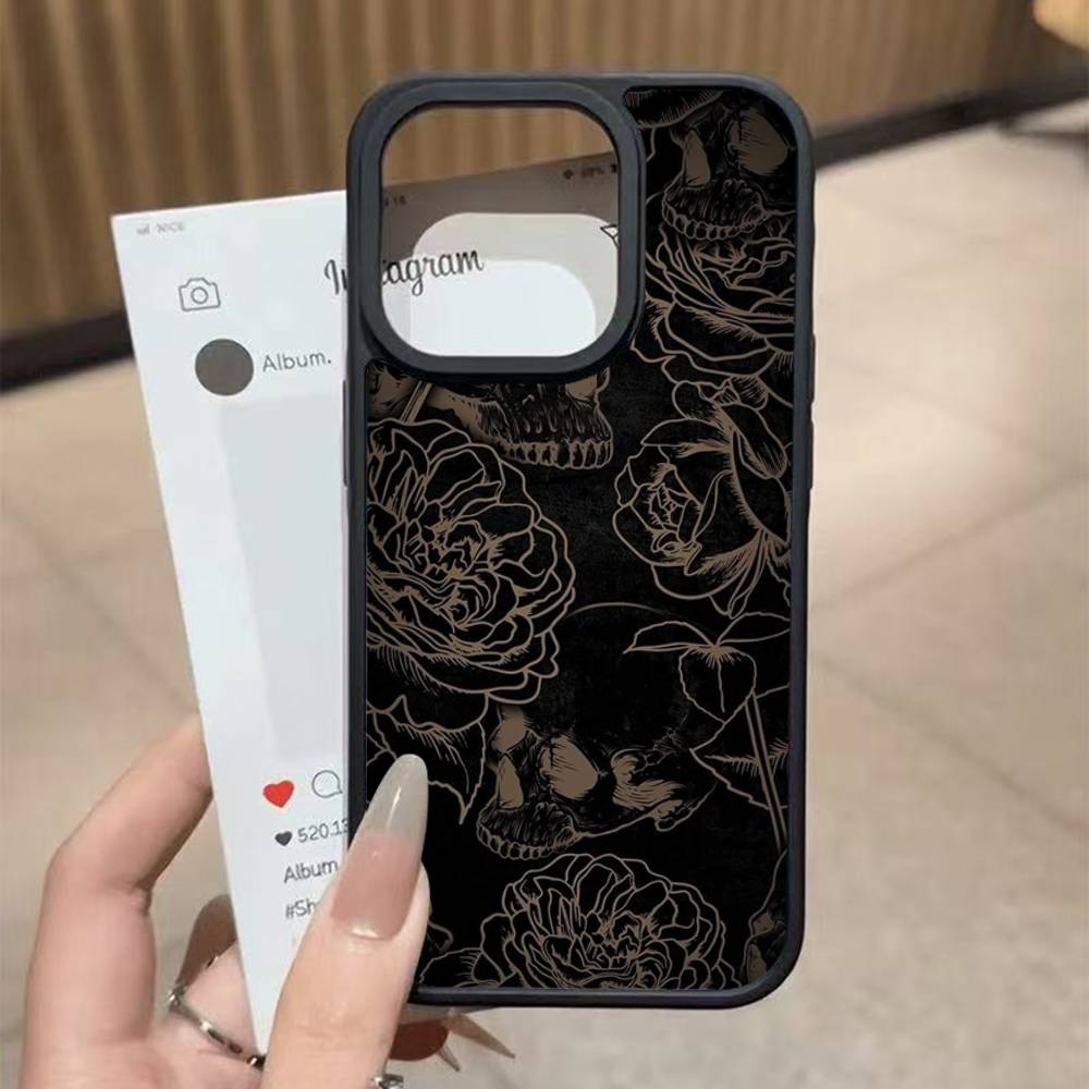Череп Готический Жуткий Пастельный Гот Для iPhone 17 16 Pro Max Air 13 12 Mini 14 15 Plus 11 Задняя крышка из ПК+ТПУ